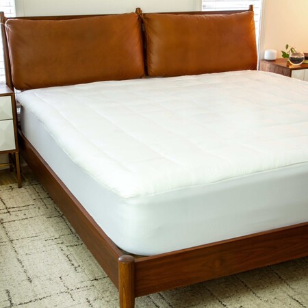 Flash Furniture Capri Comfortable Sleep White Mattress Pad - Deep Pocket - Twin Size - Quilted Cotton Top - Hypoallergenic - Fits 8"-21" Mattresses RF-REM-09-T-GG